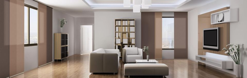 modern living room | STM MATEC GmbH & Co. KG | Flächenvorhänge Warema