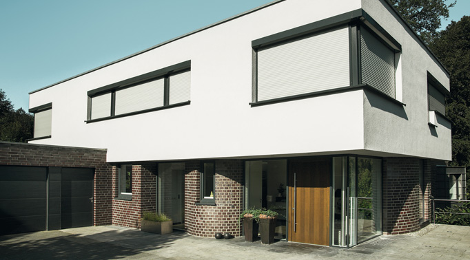 Designhaus mit Vorbaurollladen